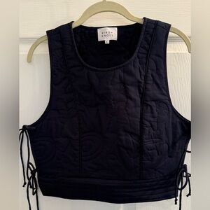 Bird & Knoll Navy Quilted  Side Tie Vest
